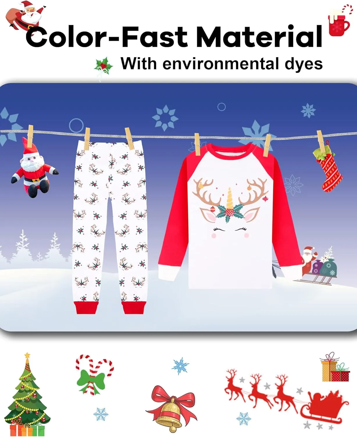 DAUGHTER QUEEN Girls 4 Pieces Cotton Pajamas Size 18 Months-12 Years