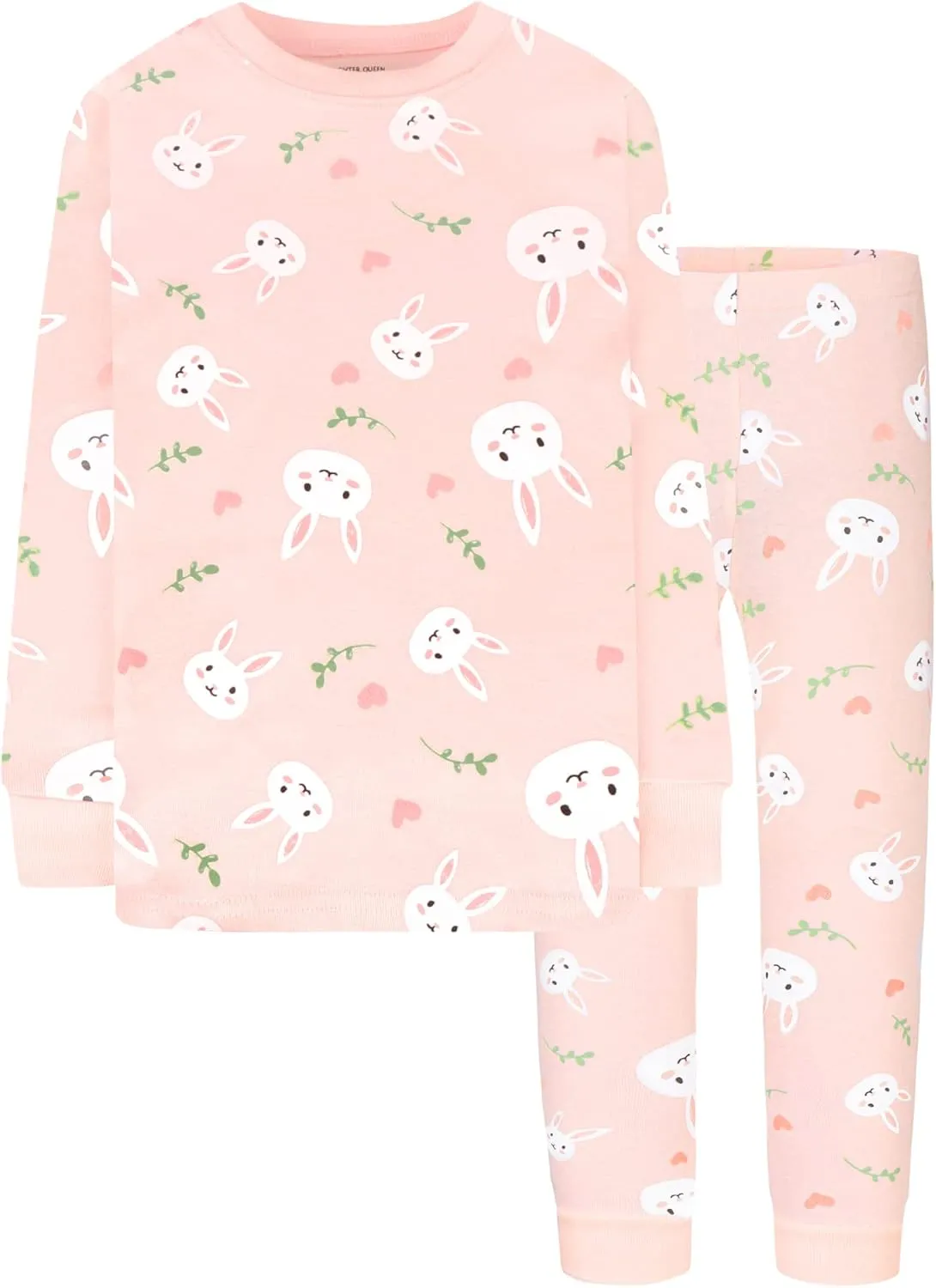 DAUGHTER QUEEN Girls 4 Pieces Cotton Pajamas Size 18 Months-12 Years