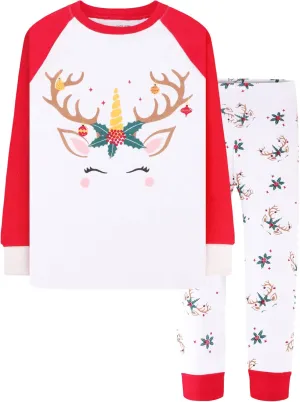 DAUGHTER QUEEN Girls 4 Pieces Cotton Pajamas Size 18 Months-12 Years