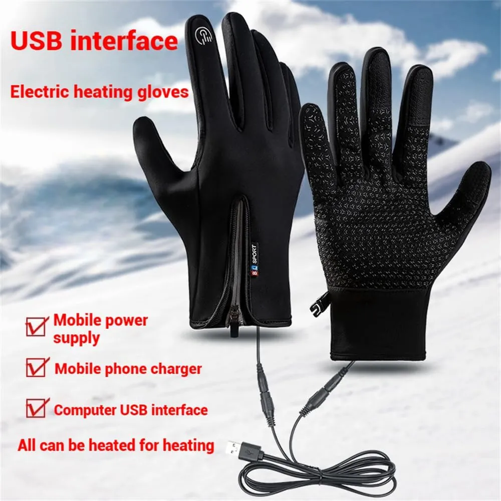 Dazzlesport Heated Gloves,USB Heated Touchscreen Gloves, Windproof and Waterproof Thermal,Winter Short Plus Velvet
