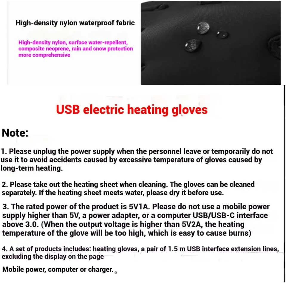 Dazzlesport Heated Gloves,USB Heated Touchscreen Gloves, Windproof and Waterproof Thermal,Winter Short Plus Velvet