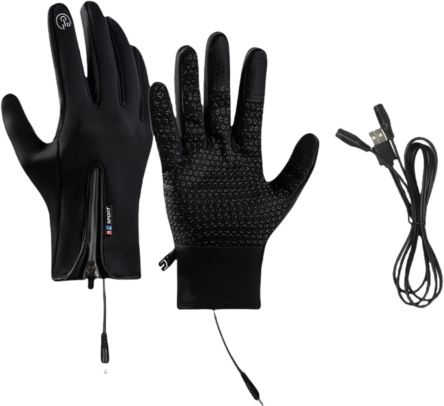 Dazzlesport Heated Gloves,USB Heated Touchscreen Gloves, Windproof and Waterproof Thermal,Winter Short Plus Velvet