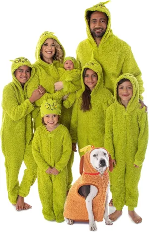 Dr. Seuss GRINCH Who Stole Christmas Matching Family Pajama Union Suit - Adult, Child, Toddler, Pets