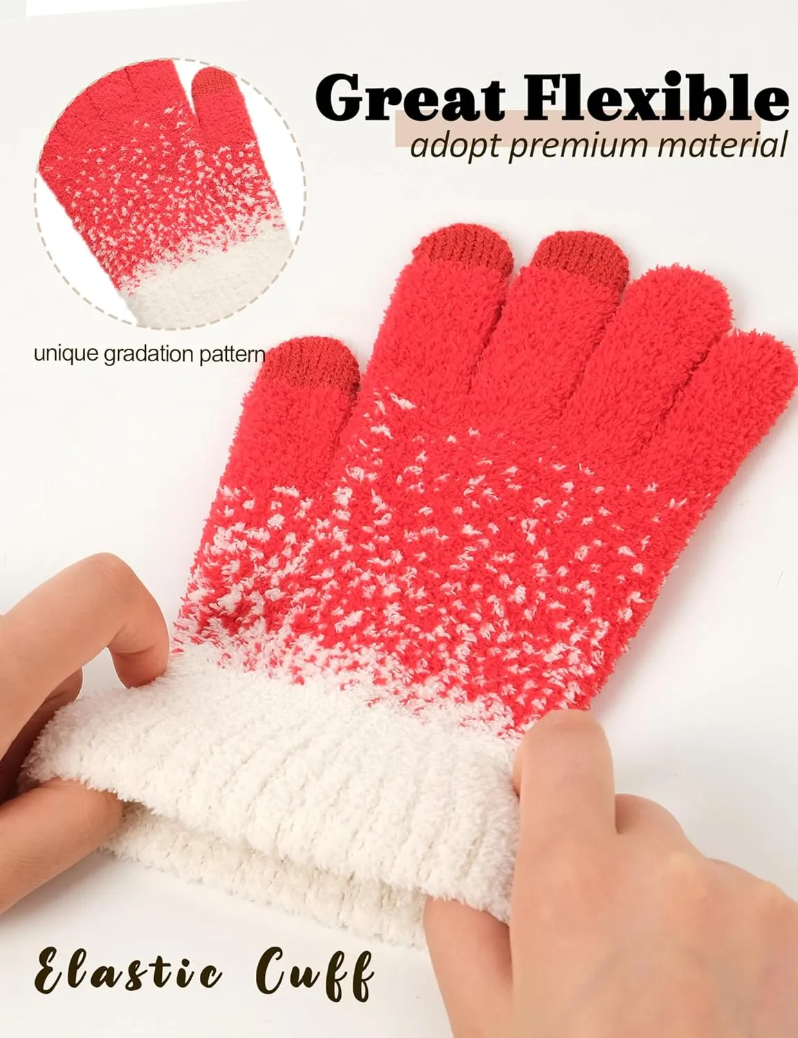 DS DADOU&XIAOSHAN Winter Gloves For Women, Womens Gloves With Touchscreen Fingers For Cold Weather Thermal Mitten Fleece Line