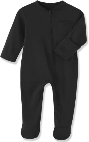 Eleven's Kingdom Baby Kids Sleep and Play,Baby Cotton Pajamas with Mitten Cuffs, 2 Way Zipper Footed Sleeper 0-12 Month
