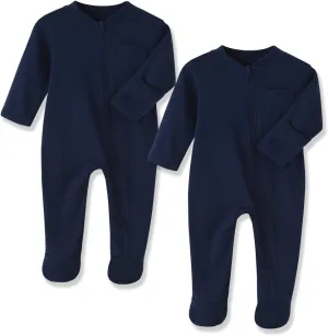 Eleven's Kingdom Baby Kids Sleep and Play,Baby Cotton Pajamas with Mitten Cuffs, 2 Way Zipper Footed Sleeper 0-12 Month