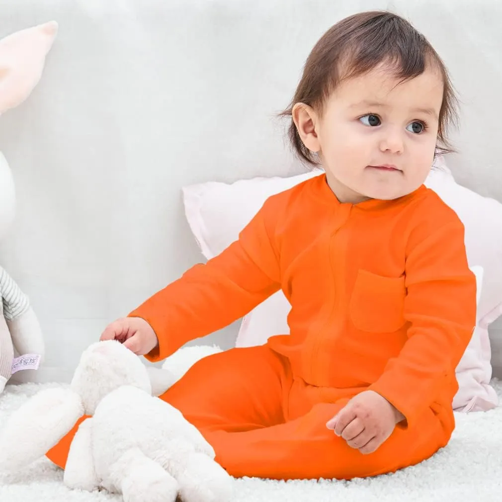 Eleven's Kingdom Baby Kids Sleep and Play,Baby Cotton Pajamas with Mitten Cuffs, 2 Way Zipper Footed Sleeper 0-12 Month