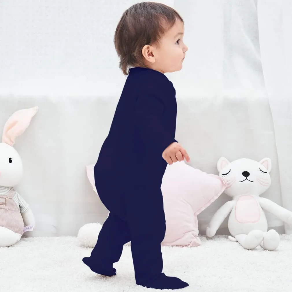 Eleven's Kingdom Baby Kids Sleep and Play,Baby Cotton Pajamas with Mitten Cuffs, 2 Way Zipper Footed Sleeper 0-12 Month