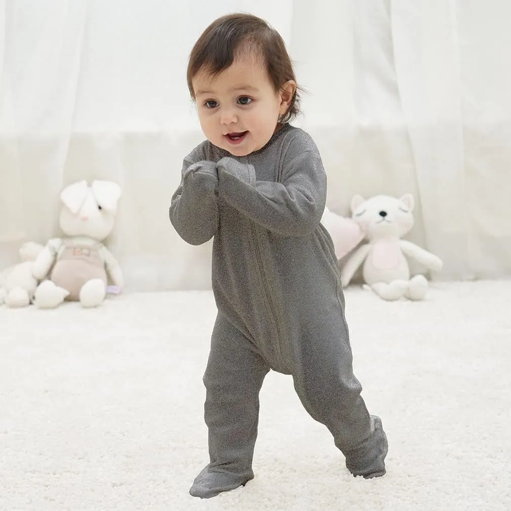 Eleven's Kingdom Baby Kids Sleep and Play,Baby Cotton Pajamas with Mitten Cuffs, 2 Way Zipper Footed Sleeper 0-12 Month