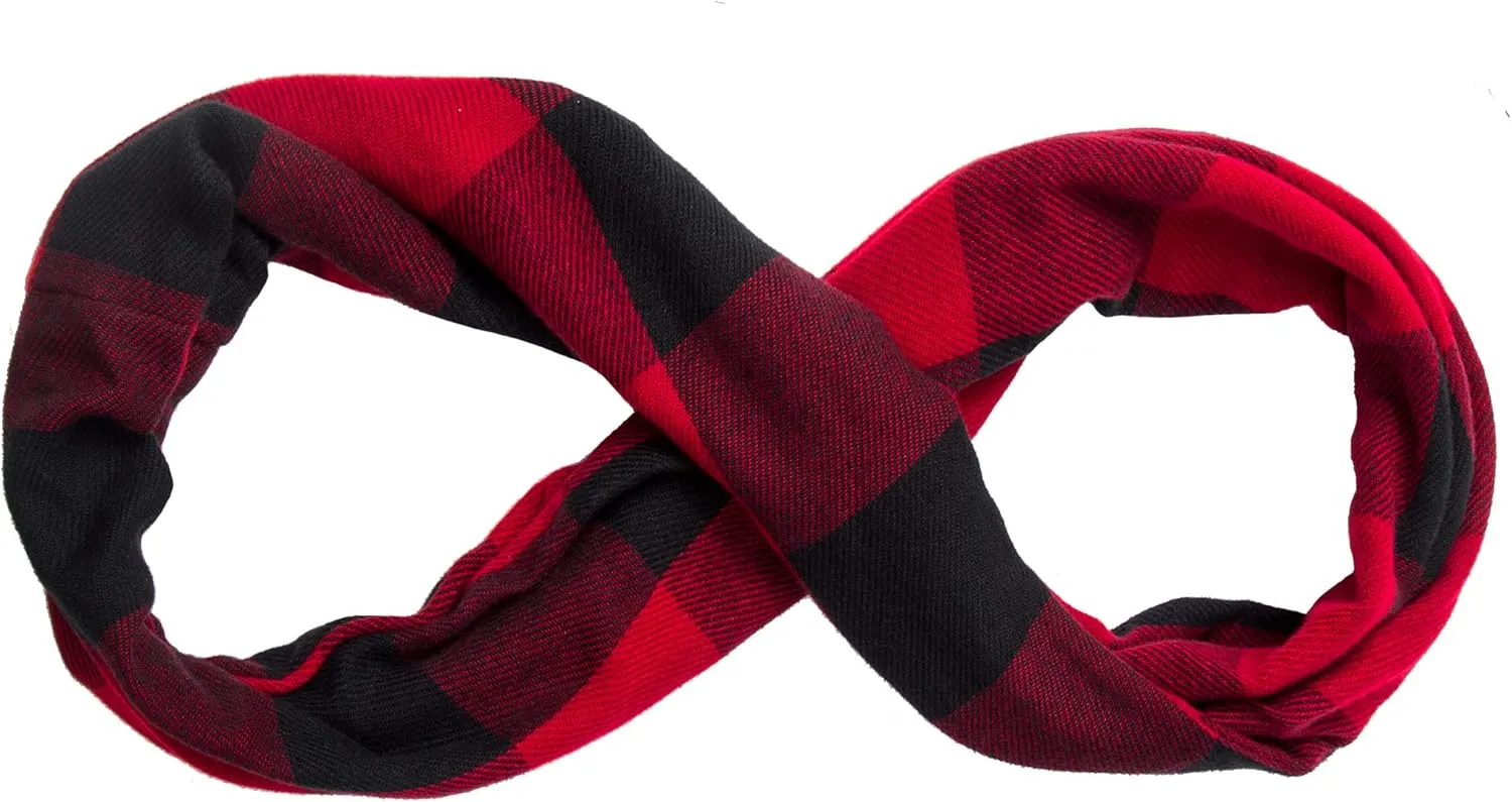 Fashion Infinity Scarf Plaid & Tartan Lightweight Travel Scarves for Women Girls Ladies with Hidden Zipper Pocket
