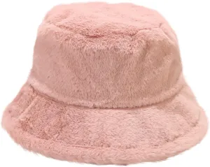 Faux Fur Winter Bucket Hat for Women Men Fluffy Warm Hat Women's Furry Fisherman Cap for Casual, Trips, Sports, Skiing