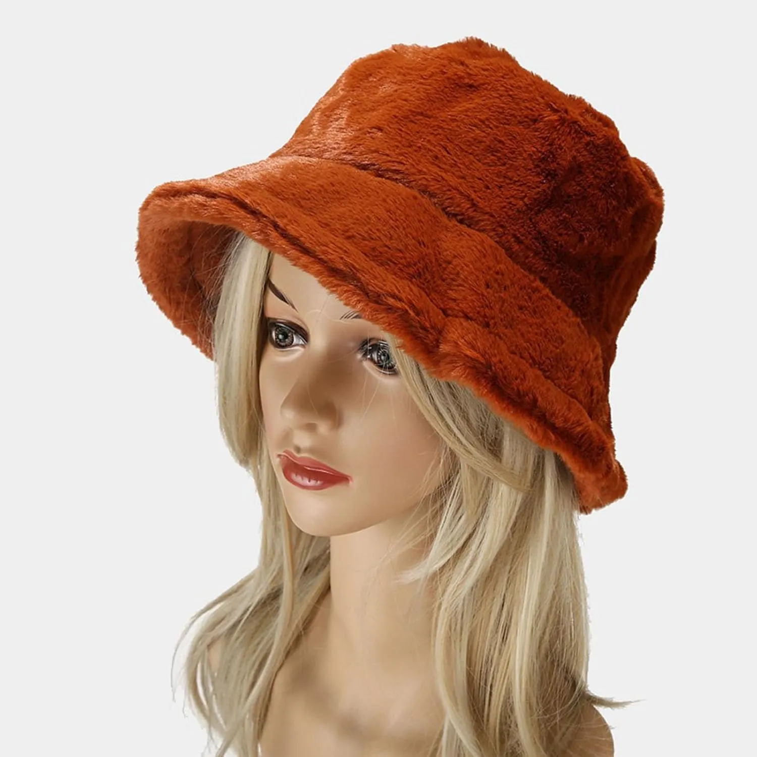 Faux Fur Winter Bucket Hat for Women Men Fluffy Warm Hat Women's Furry Fisherman Cap for Casual, Trips, Sports, Skiing
