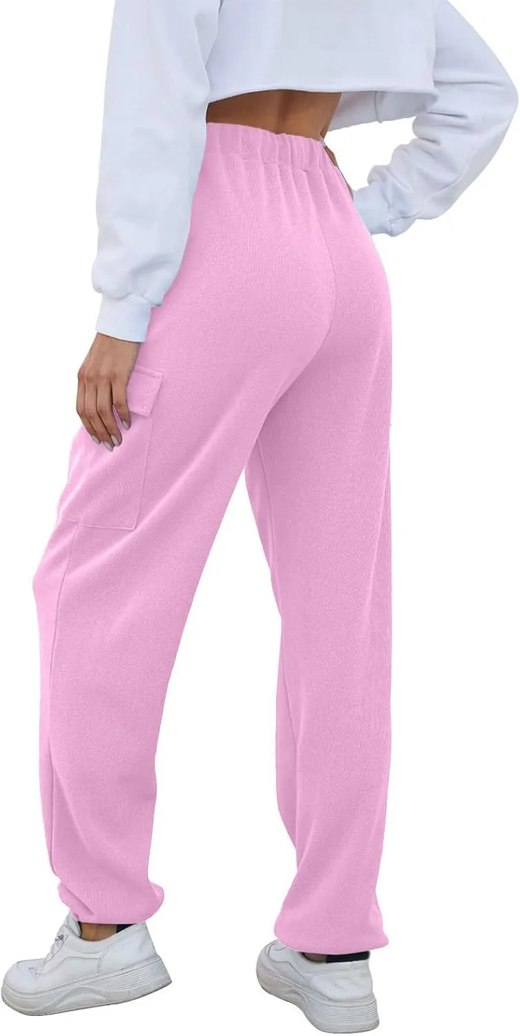 Fleece Lined Joggers Women Winter Pants 2025 Womens Warm Sweatpants Hiking Pants Sweat Cargo Pants High Waisted Drawstring