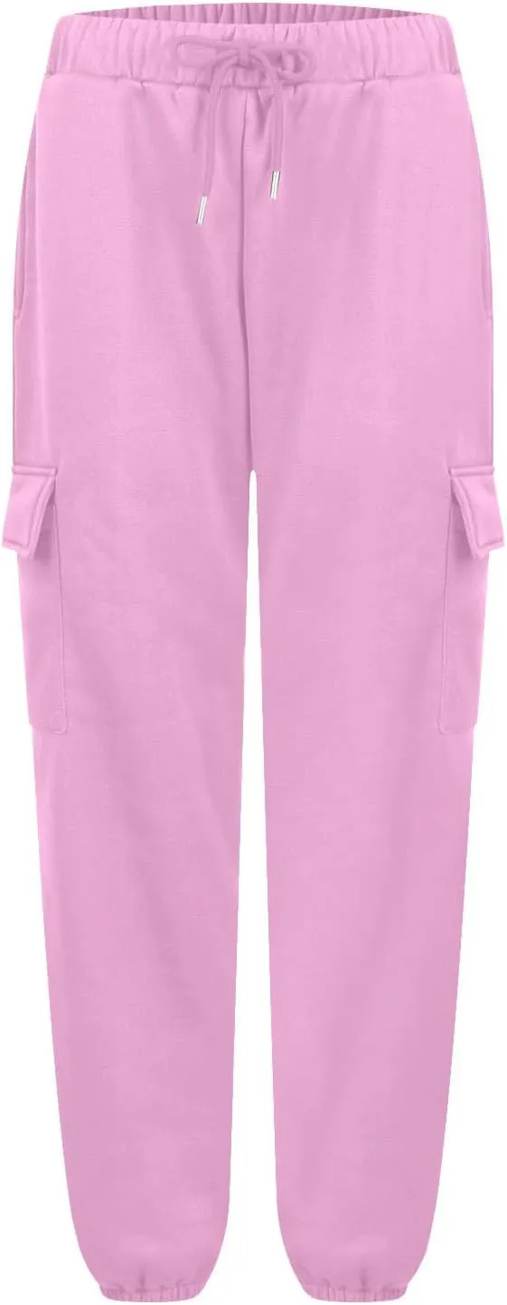 Fleece Lined Joggers Women Winter Pants 2025 Womens Warm Sweatpants Hiking Pants Sweat Cargo Pants High Waisted Drawstring