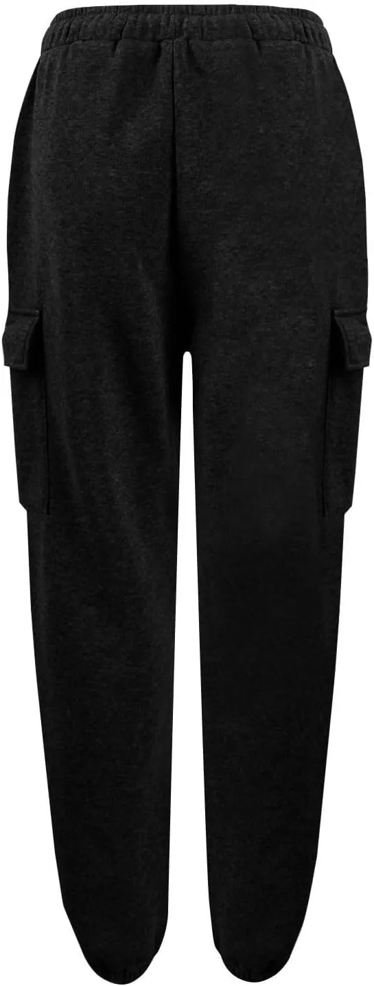 Fleece Lined Joggers Women Winter Pants 2025 Womens Warm Sweatpants Hiking Pants Sweat Cargo Pants High Waisted Drawstring