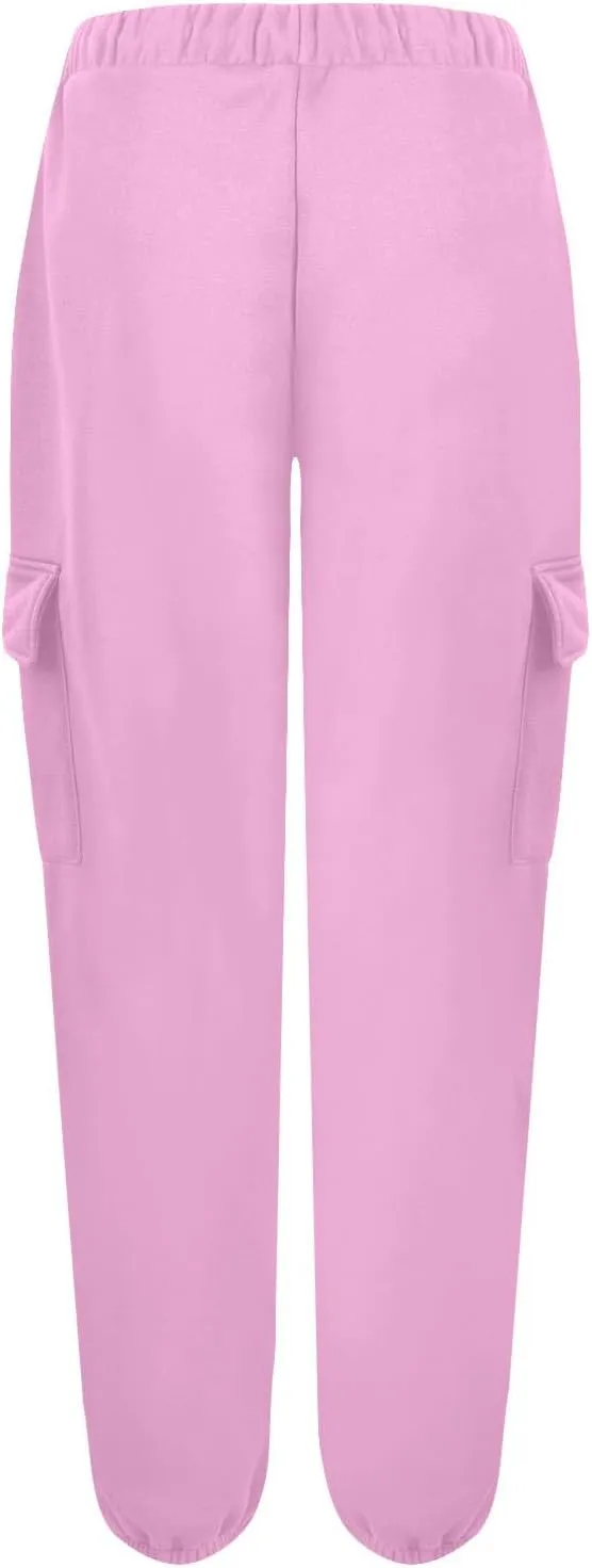 Fleece Lined Joggers Women Winter Pants 2025 Womens Warm Sweatpants Hiking Pants Sweat Cargo Pants High Waisted Drawstring