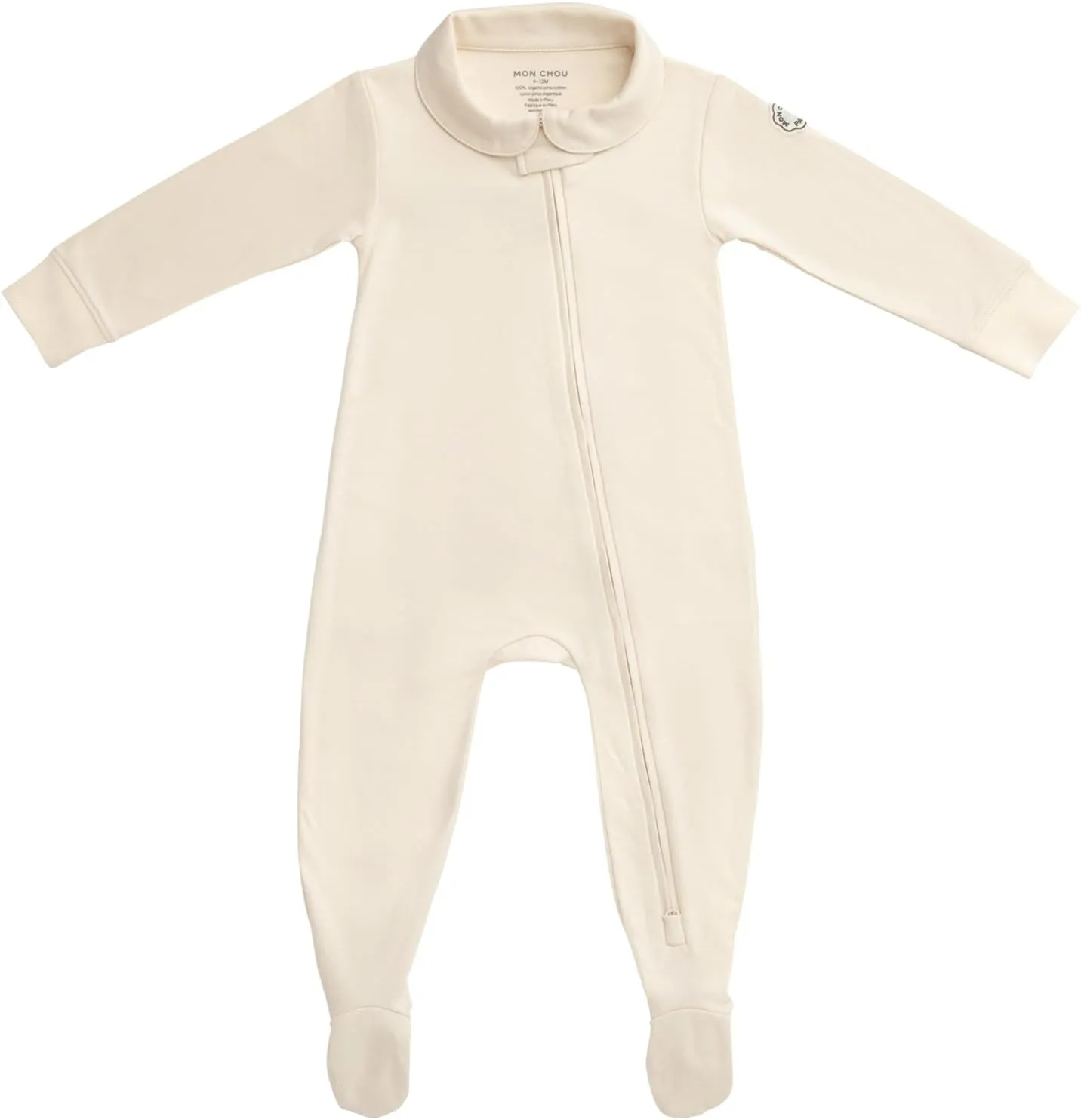 Footed Pajamas, 100% Organic Cotton Baby Clothes, Pocket for Security Tracker, Infant Toddler Boy Girl Sleeper