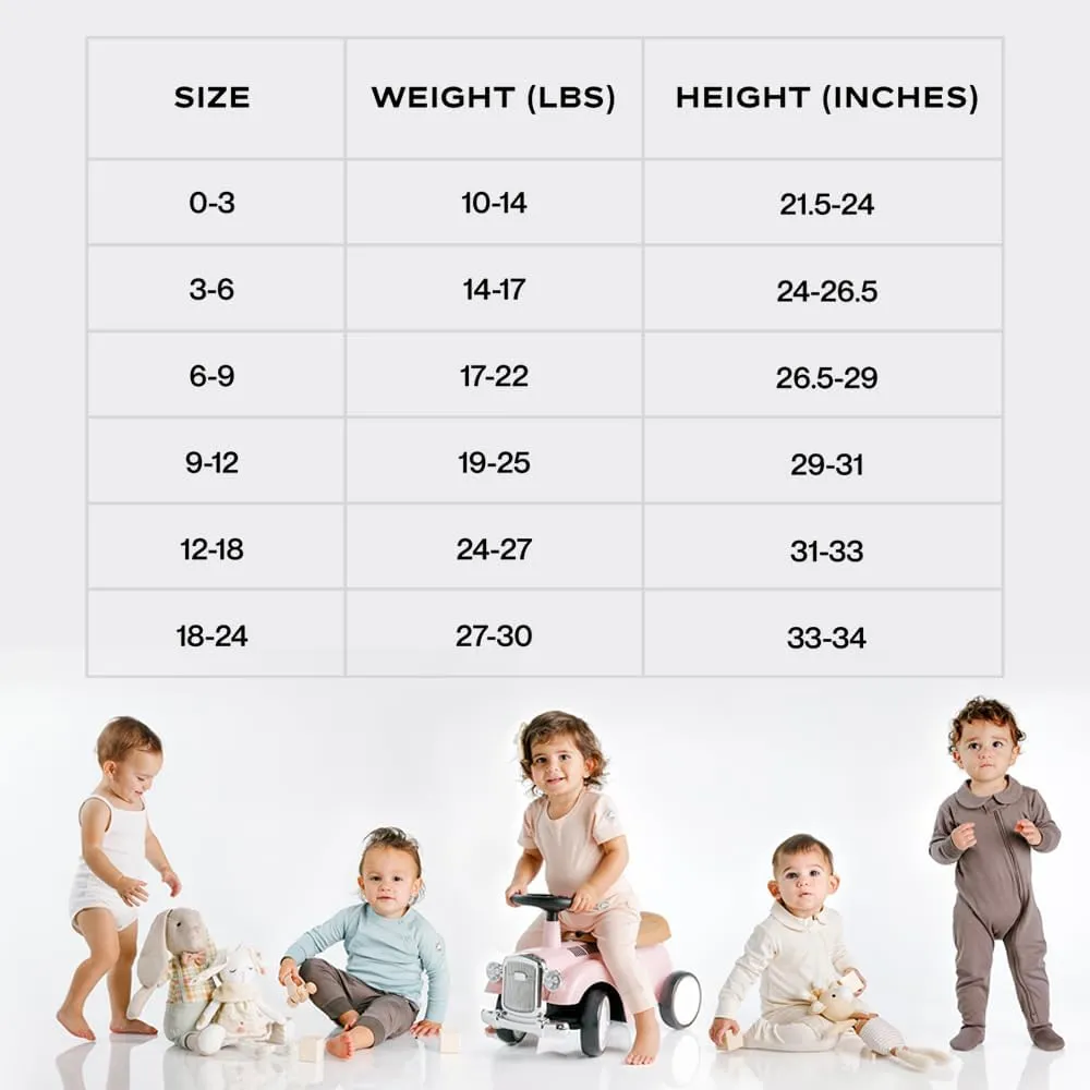 Footed Pajamas, 100% Organic Cotton Baby Clothes, Pocket for Security Tracker, Infant Toddler Boy Girl Sleeper