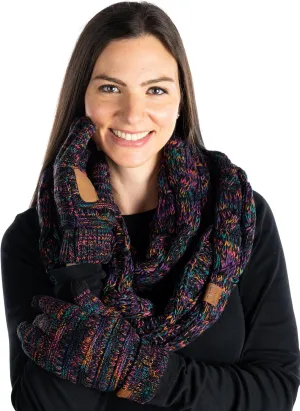 Funky Junque Exclusives Infinity Scarf with Matching Lined Touchscreen Gloves Bundle - Mother's Day Gift Set