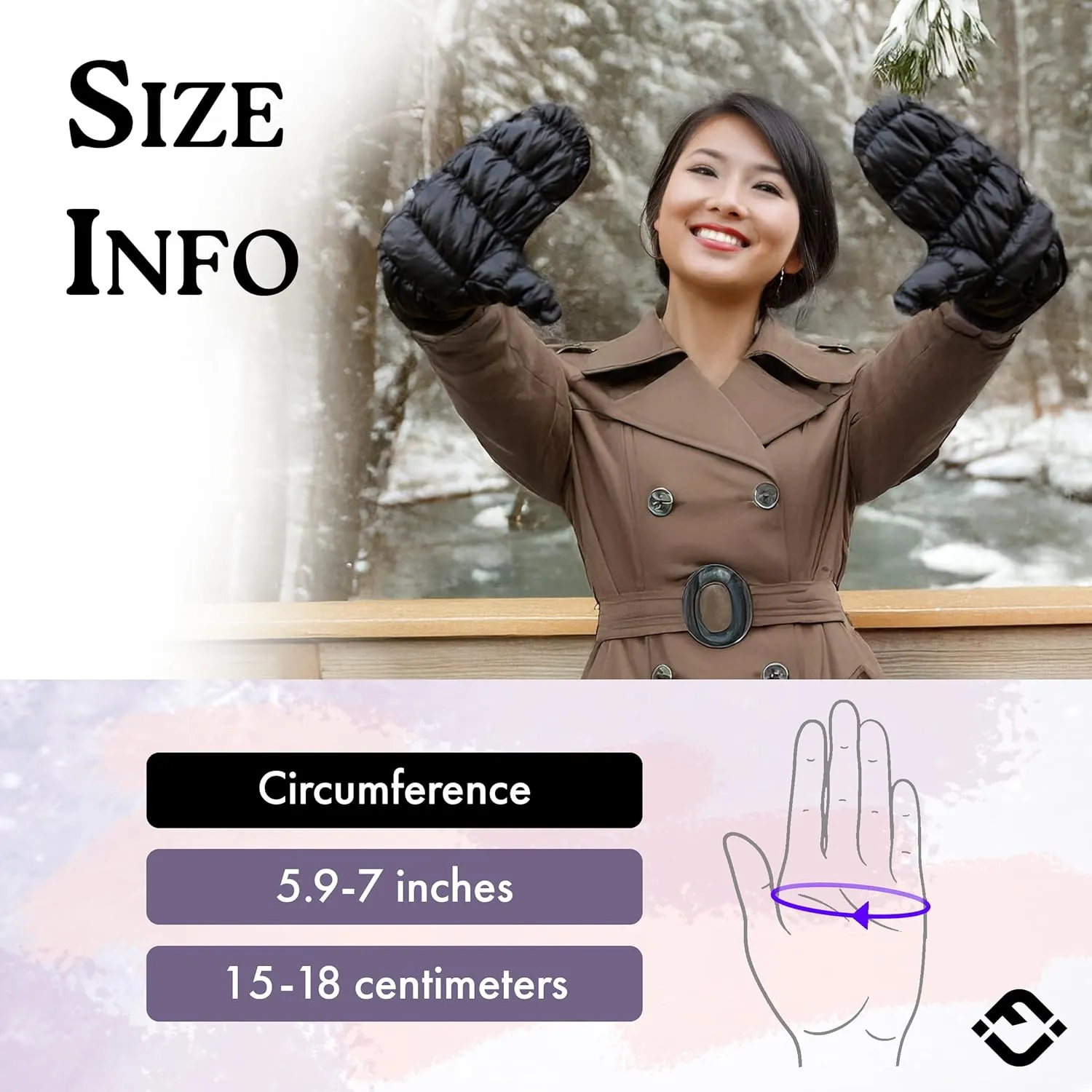 Funky Junque Women's Fleece Lined Puffer Mittens Gloves, Cold Weather Accessory for Ice Skating, Shiny Metallic Knit Cuff