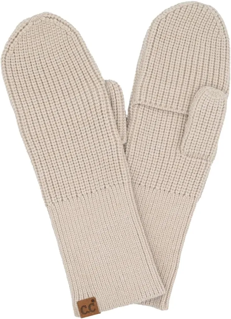 Funky Junque Women's Ribbed Knit Convertible Fingerless Gloves & Mittens with Finger Flaps