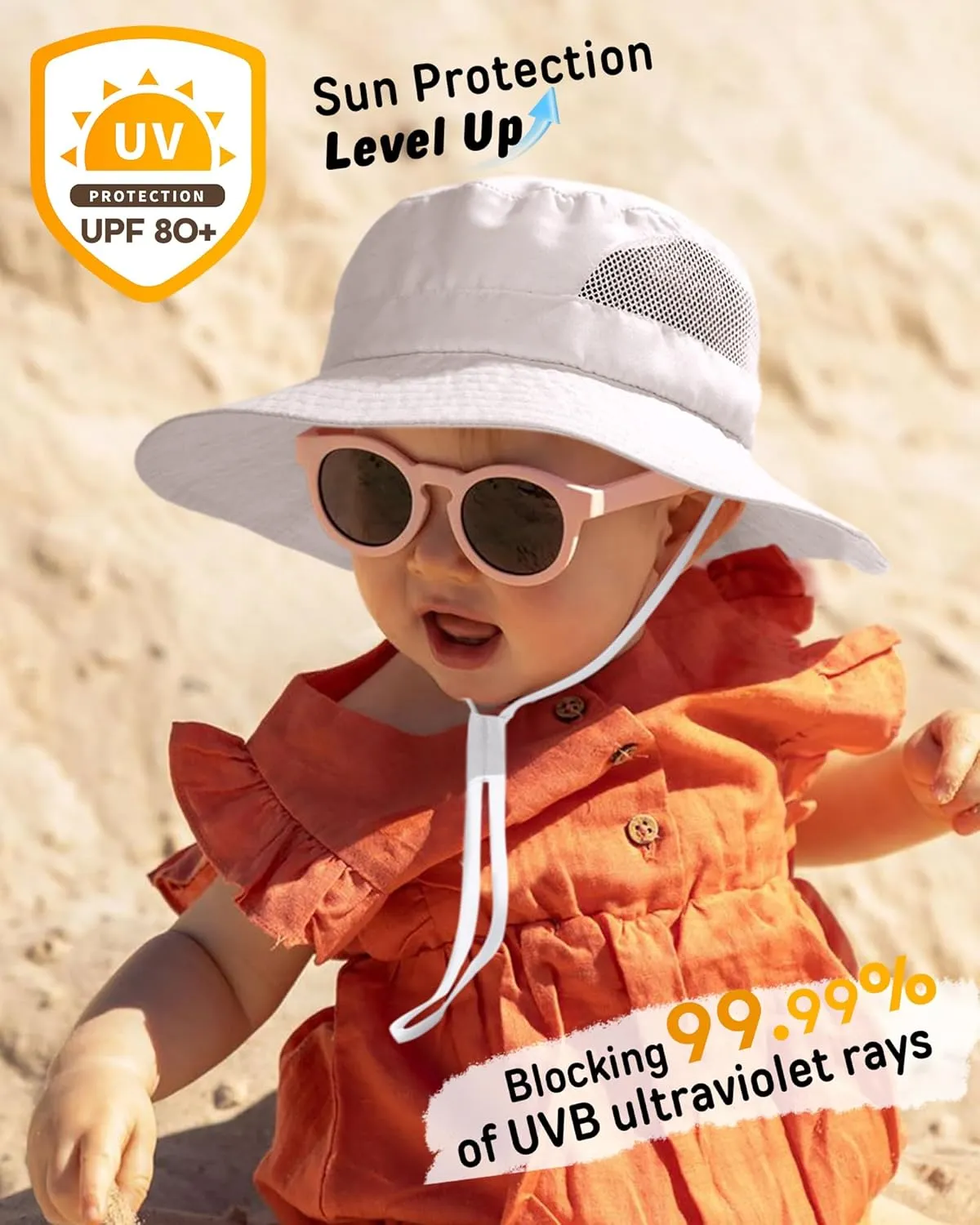 FURTALK Baby Toddler Sun Hat Bucket Hat with Neck Flap Wide Brim Hats Beach Vacation Essentials