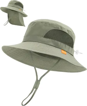 FURTALK Baby Toddler Sun Hat Bucket Hat with Neck Flap Wide Brim Hats Beach Vacation Essentials