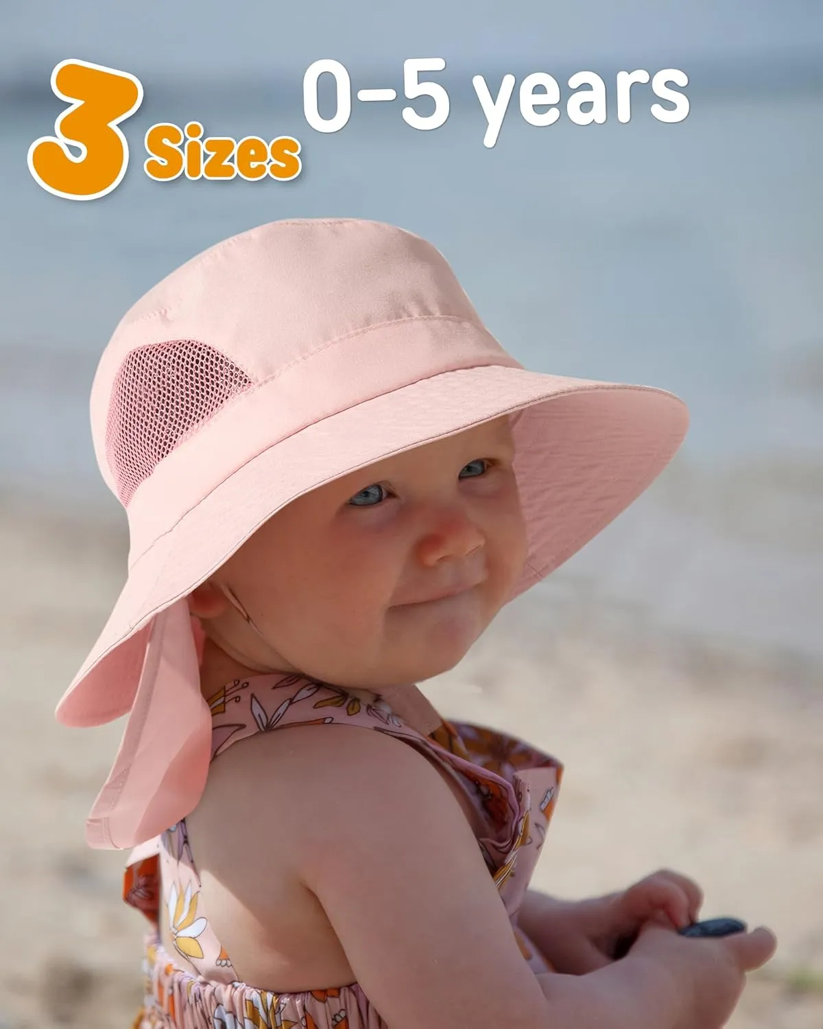 FURTALK Baby Toddler Sun Hat Bucket Hat with Neck Flap Wide Brim Hats Beach Vacation Essentials