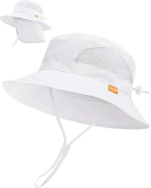 FURTALK Baby Toddler Sun Hat Bucket Hat with Neck Flap Wide Brim Hats Beach Vacation Essentials