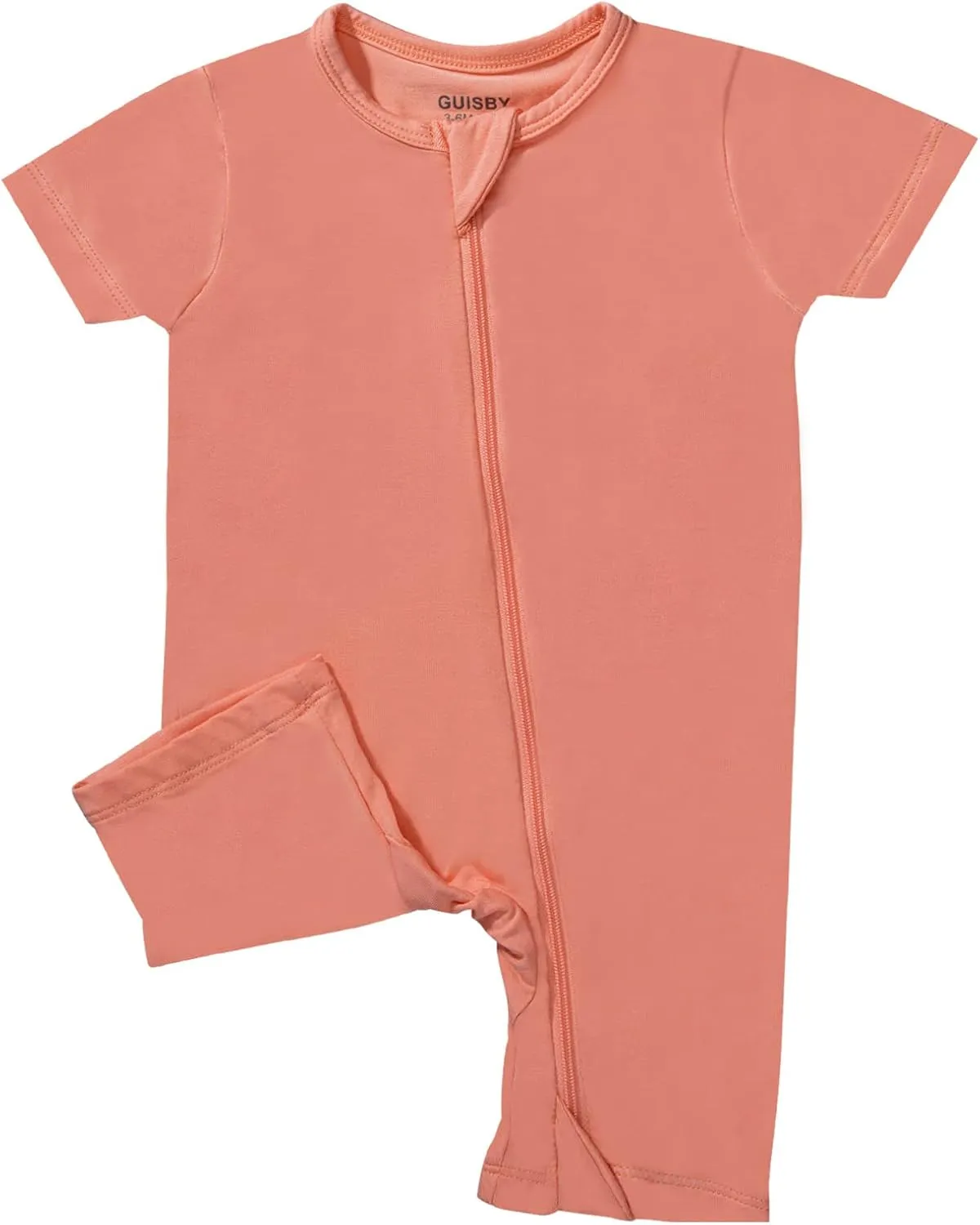GUISBY Rayon made from bamboo Baby Pajamas Short Sleeve Footless Rompers 2 Way Zipper Sleeper for Baby