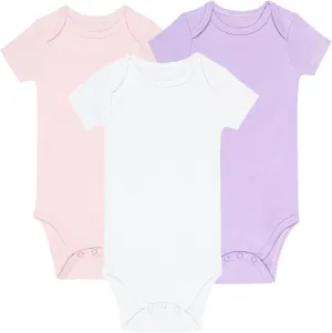GUISBY Short Sleeve Baby Bodysuit Cotton Pajamas for Infant Boys Girls 3-Packs