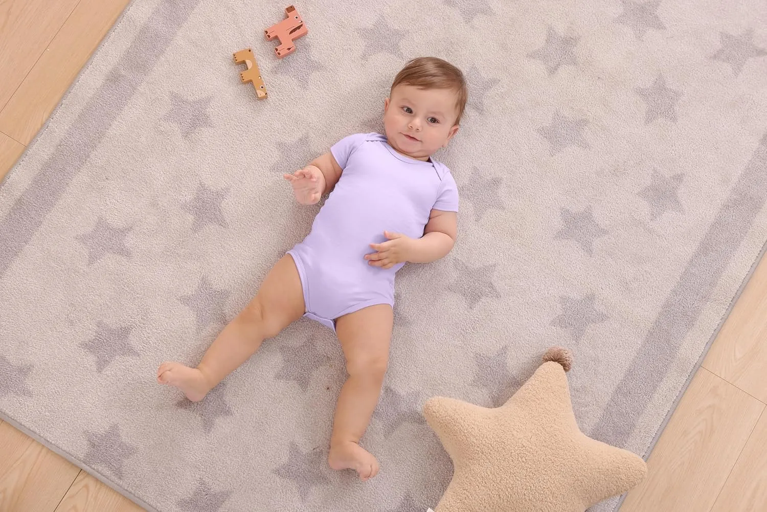 GUISBY Short Sleeve Baby Bodysuit Cotton Pajamas for Infant Boys Girls 3-Packs