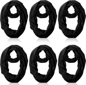 Handepo 6 Pcs Women Infinity Scarf Solid Color Lightweight Loop Scarf Winter Soft Neck Warmer for Women Men