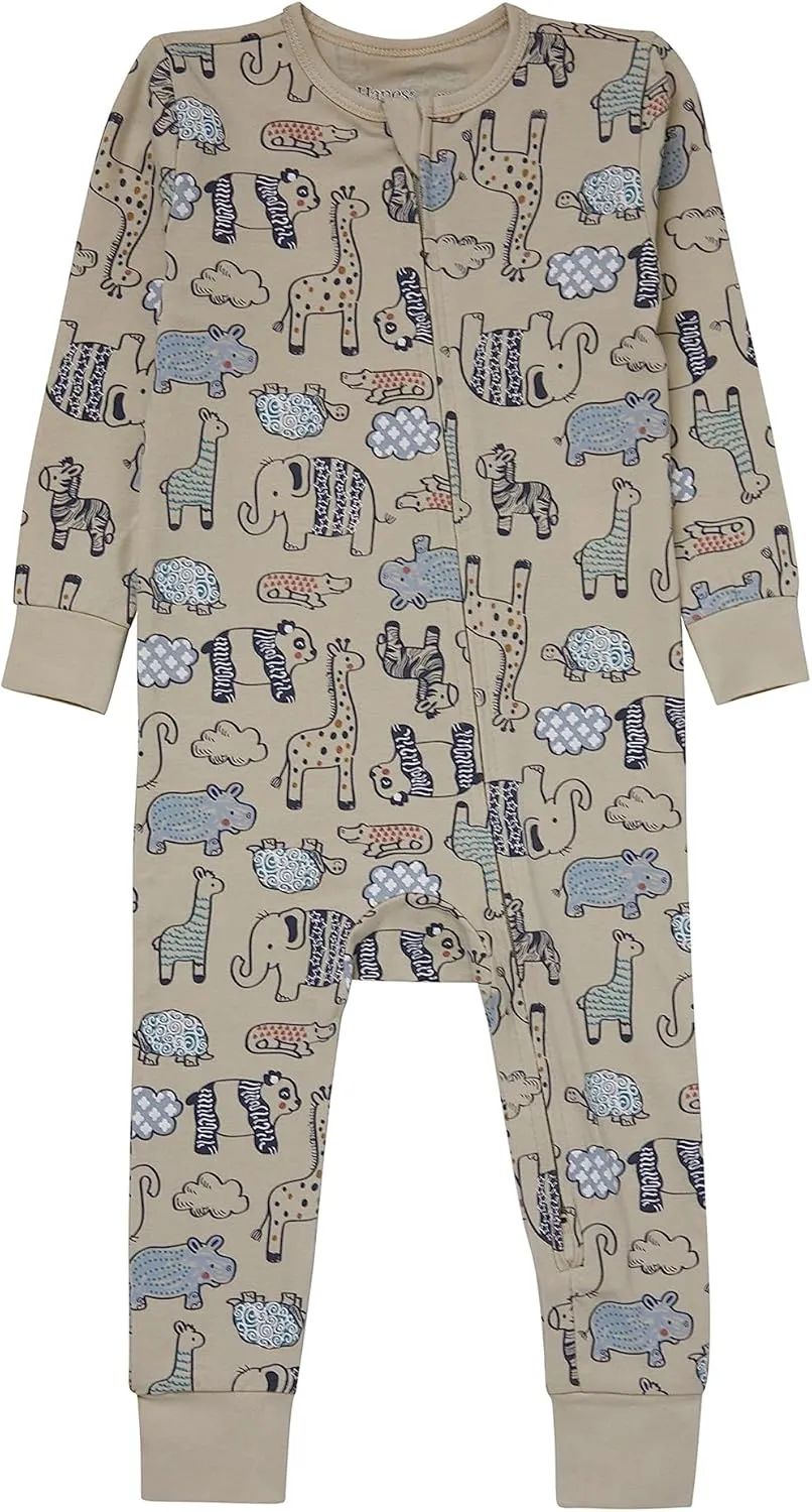 Hanes Baby Pure Comfort Organic Playsuit, Sleep & Play Infant Long Sleeve Footless Cotton Pajamas, Boy & Girl
