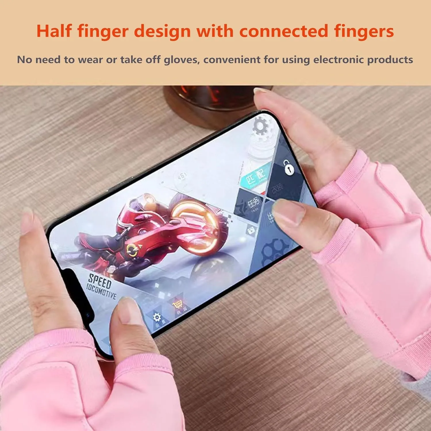 Heated Fingerless Gloves for Men Women, Heated Gloves for Women Rechargeable, Hand Warmers Thermal Gloves with 3 Heat Settings, Sutible for Work Cycling Skiing Outdoor