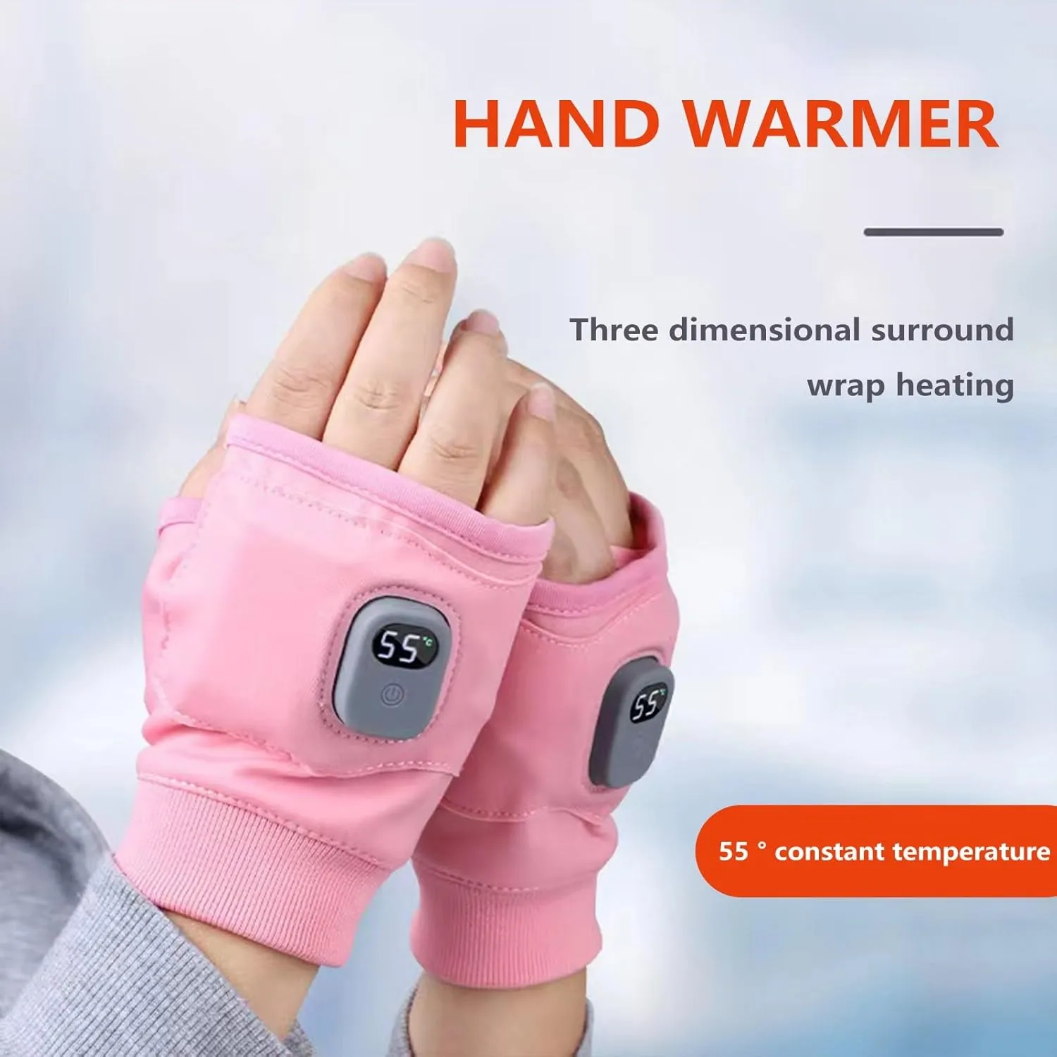 Heated Fingerless Gloves for Men Women, Heated Gloves for Women Rechargeable, Hand Warmers Thermal Gloves with 3 Heat Settings, Sutible for Work Cycling Skiing Outdoor
