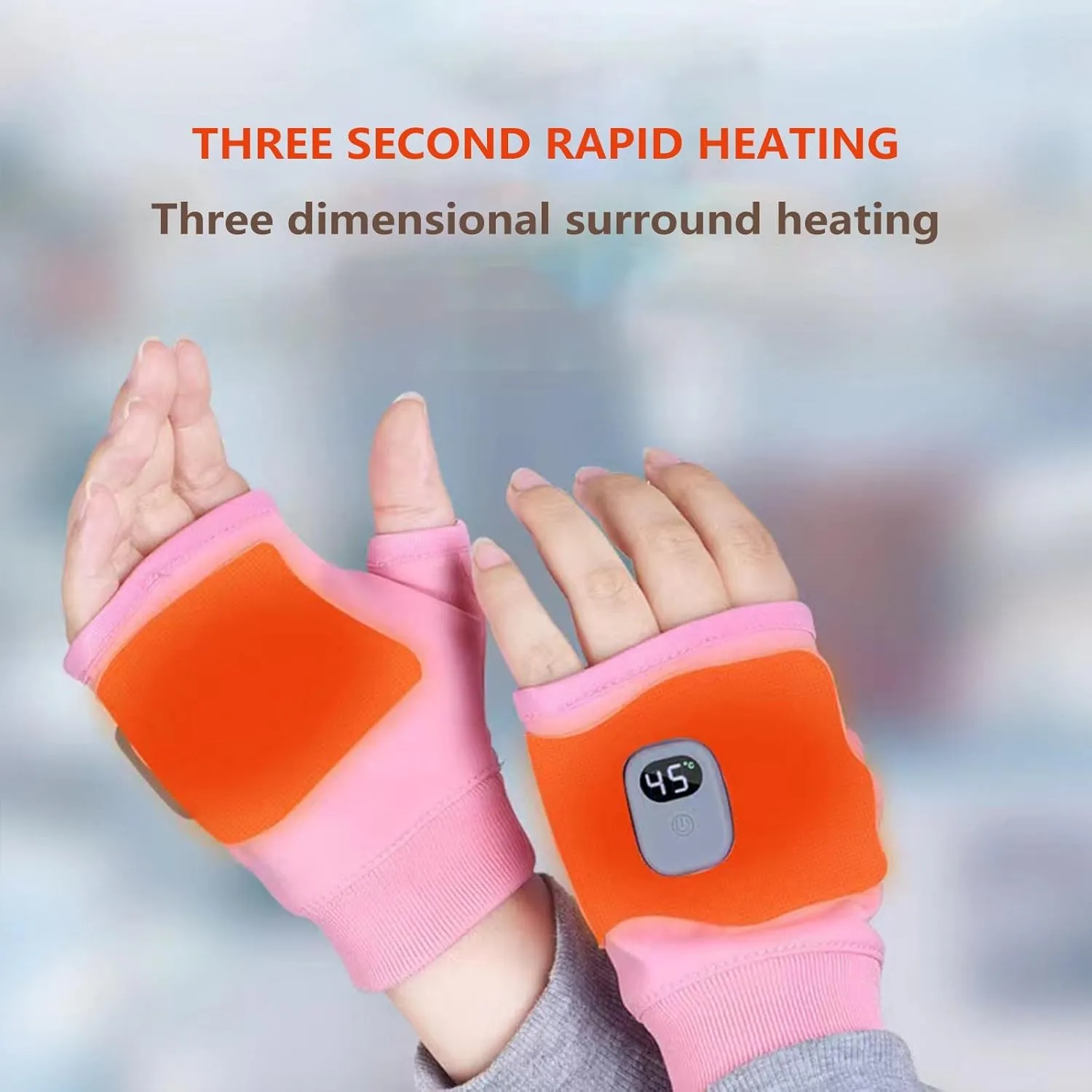 Heated Fingerless Gloves for Men Women, Heated Gloves for Women Rechargeable, Hand Warmers Thermal Gloves with 3 Heat Settings, Sutible for Work Cycling Skiing Outdoor