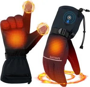 Heated Gloves, Electric Rechargeable Heated Hand Warmer Ski Gloves for Men Women, Waterproof & Windproof Touchscreen Gloves for Cycling, Hunting, Skiing, Motorcycle