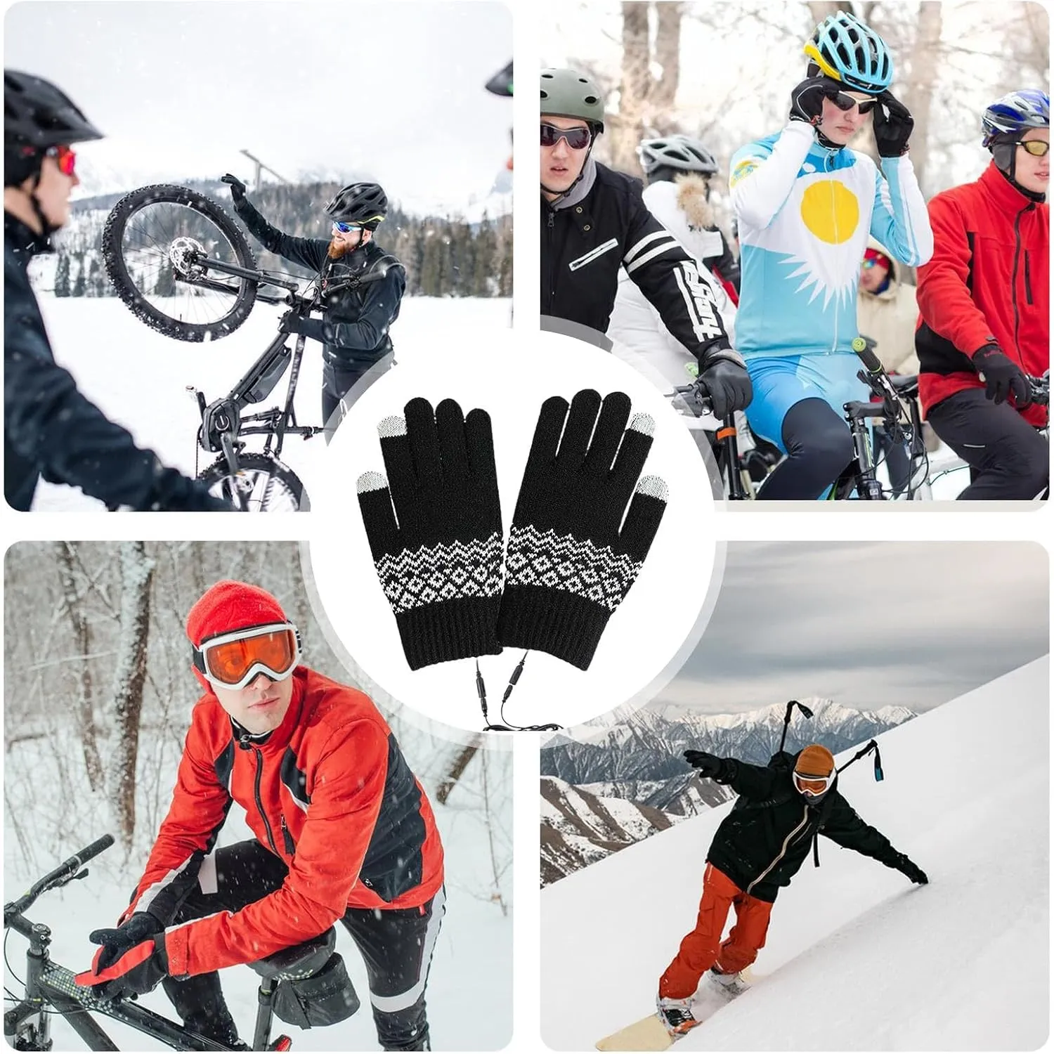 Heated Work Gloves - USB-Powered Gloves, USB Heated Mittens | USB Heated Liner Gloves with Efficient Heating, Winter Heated