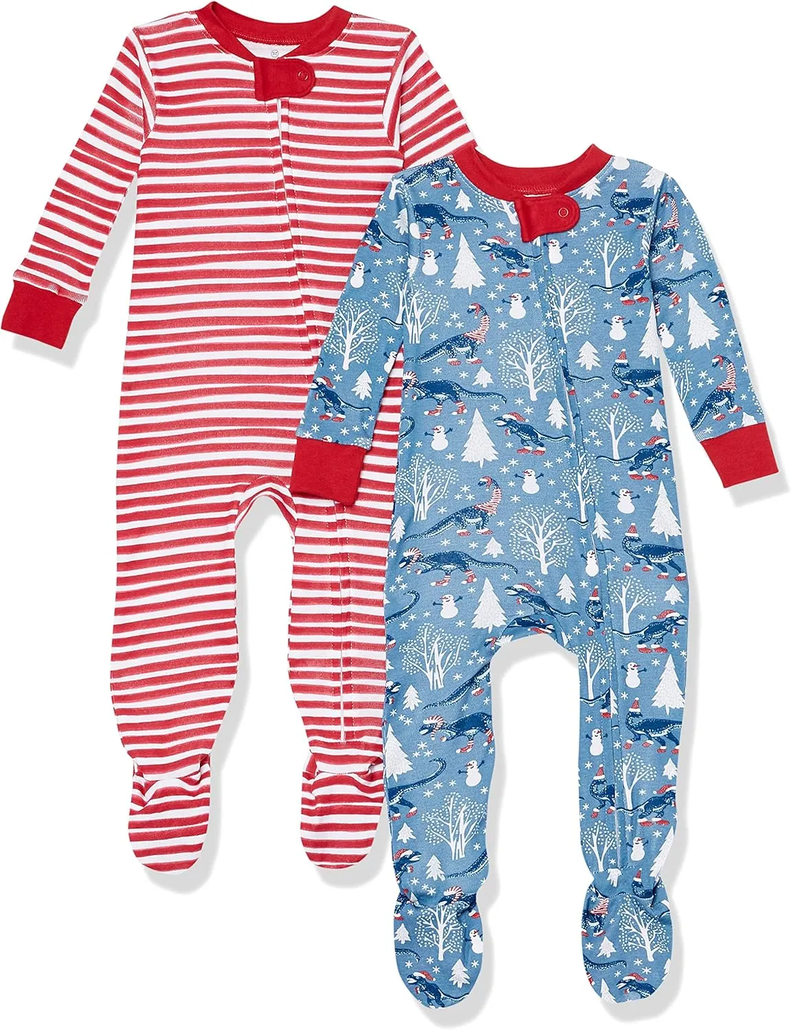 HonestBaby Baby Celebration Non-Slip Footed Pajamas One-Piece Sleeper Zip-Front Pjs 100% Organic Cotton