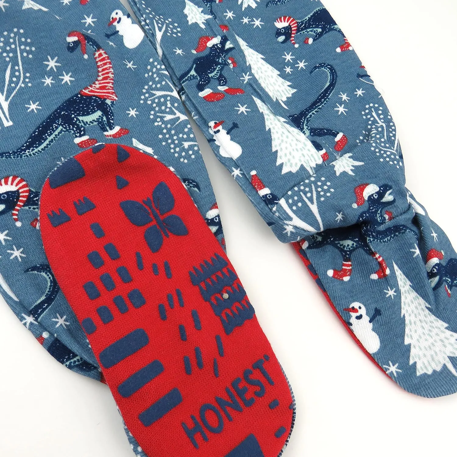 HonestBaby Baby Celebration Non-Slip Footed Pajamas One-Piece Sleeper Zip-Front Pjs 100% Organic Cotton