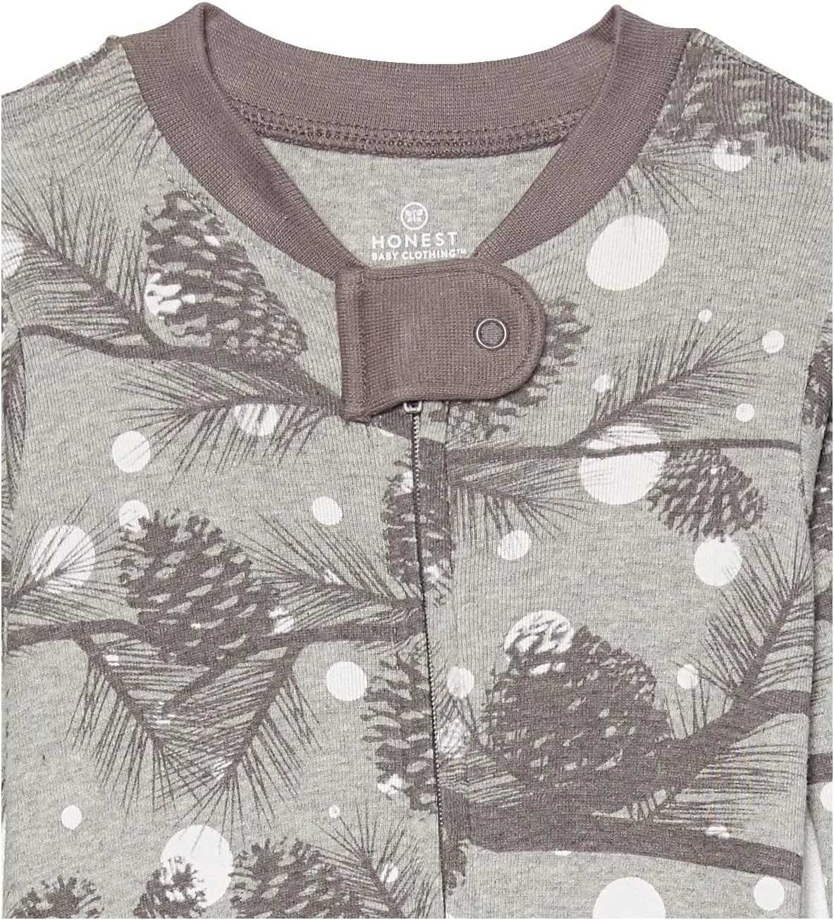 HonestBaby Baby Celebration Non-Slip Footed Pajamas One-Piece Sleeper Zip-Front Pjs 100% Organic Cotton