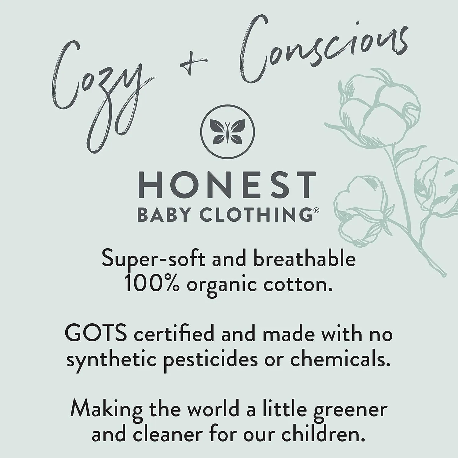 HonestBaby Baby, Toddler and Kids' 100% Organic Cotton Classics 2-Piece Pajamas