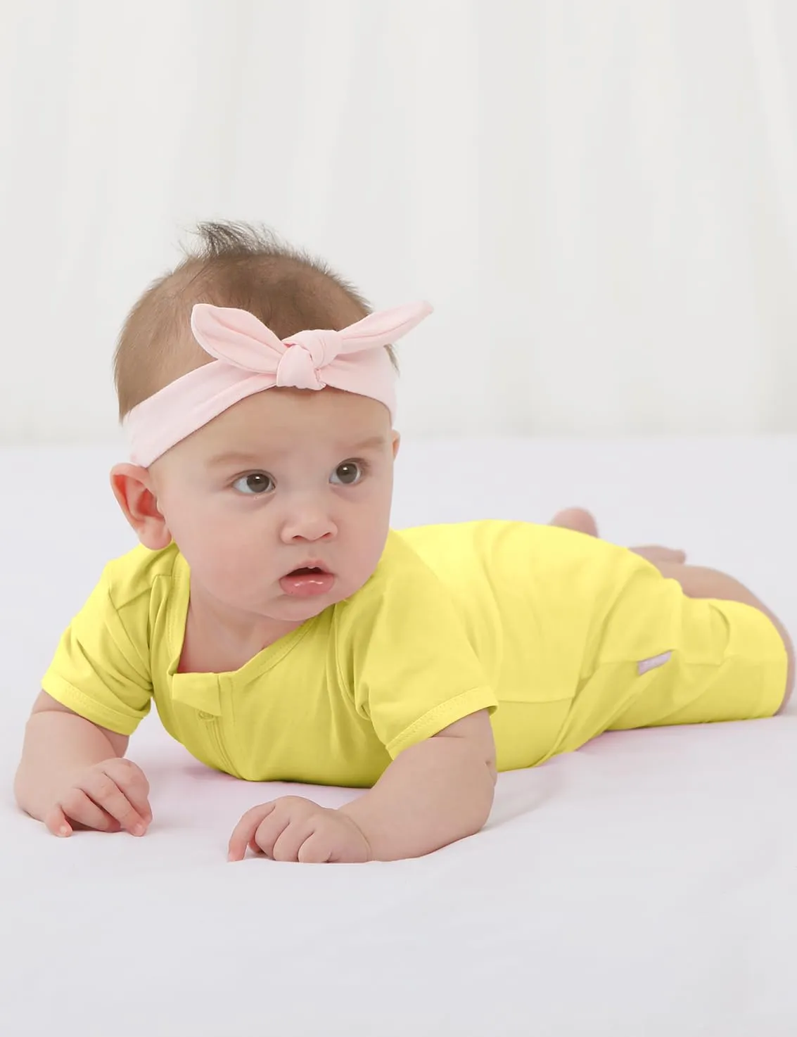 Jimonda Baby Rompers Cotton Baby Boys Baby Girls Short Sleeve Sleepers Pjs Two Way Zipper One-piece Neutral Sleep and Play