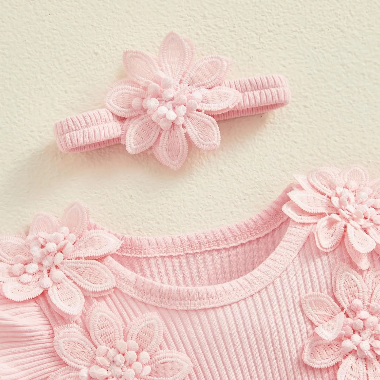 Karwuiio Newborn Baby Girl Romper Dress Short Sleeve Mesh Tutu Dress Baby Girls Lace Mesh Jumpsuits with Headband