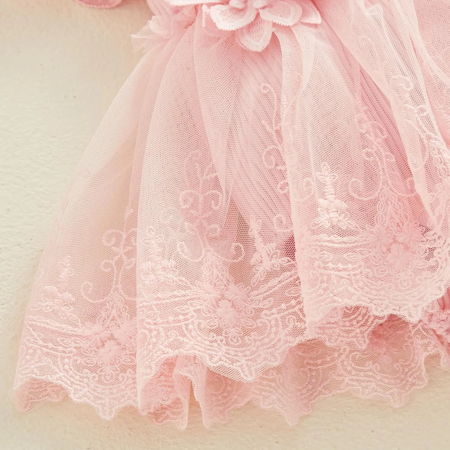 Karwuiio Newborn Baby Girl Romper Dress Short Sleeve Mesh Tutu Dress Baby Girls Lace Mesh Jumpsuits with Headband