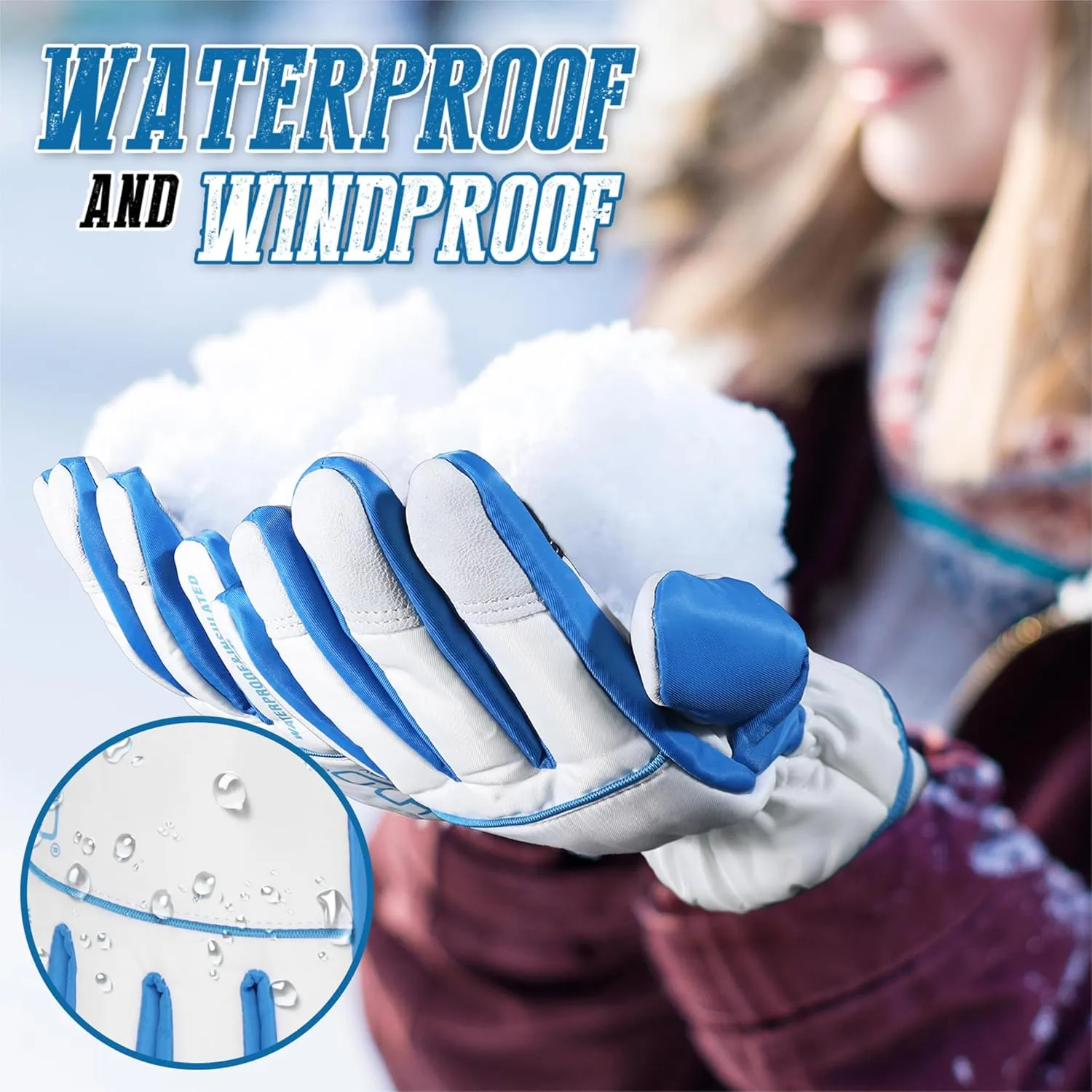 KONGOUARD Waterproof Winter Work Gloves for Women, 3M Thinsulate Thermal Gloves Warm Gloves for Skiing Hiking Gardening Outdoor Work