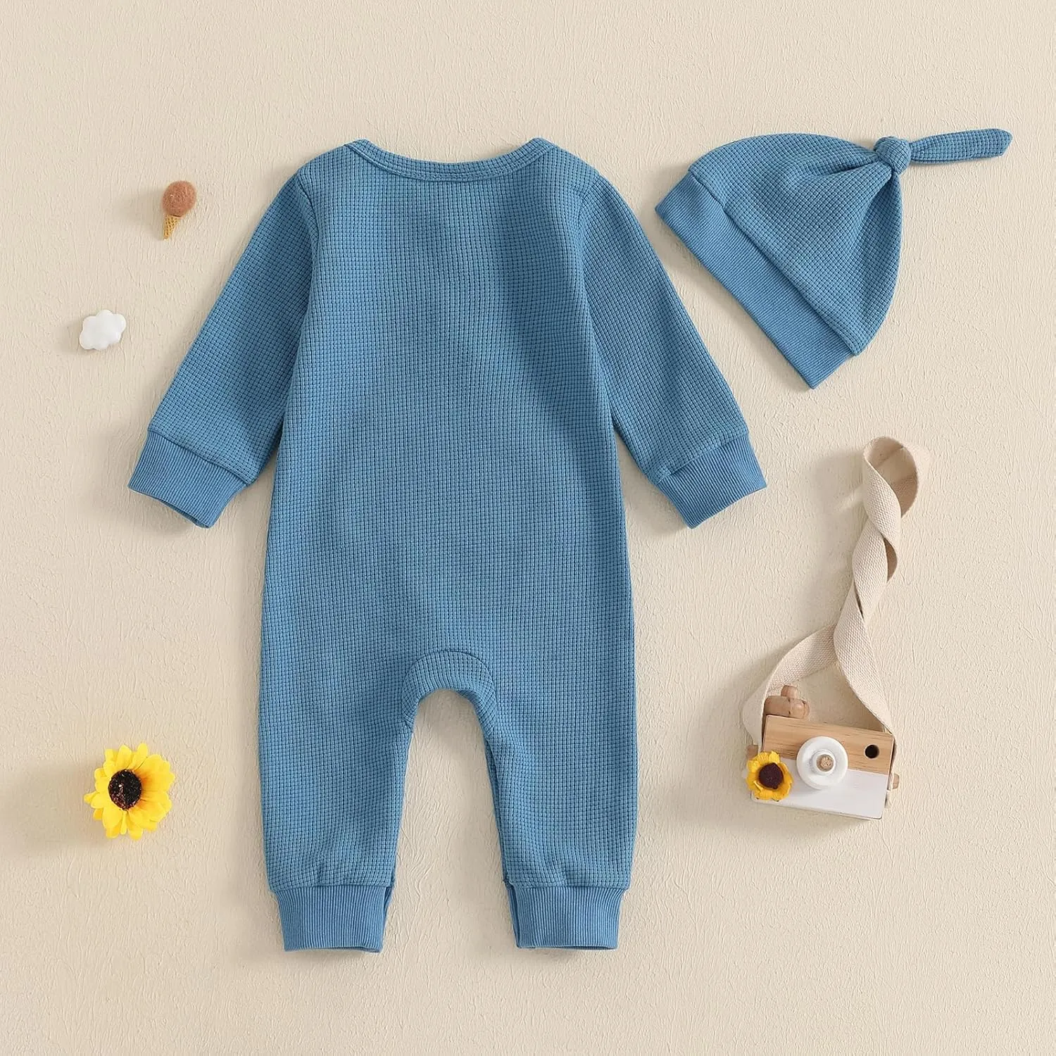 Kuriozud Newborn Infant Unisex Baby Boy Girl Clothes Button Romper Jumpsuit Basic One Piece Outfits