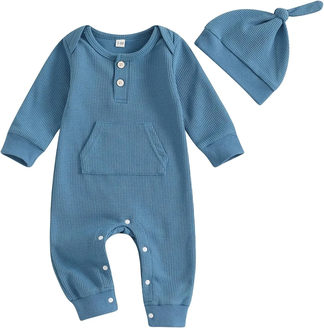 Kuriozud Newborn Infant Unisex Baby Boy Girl Clothes Button Romper Jumpsuit Basic One Piece Outfits