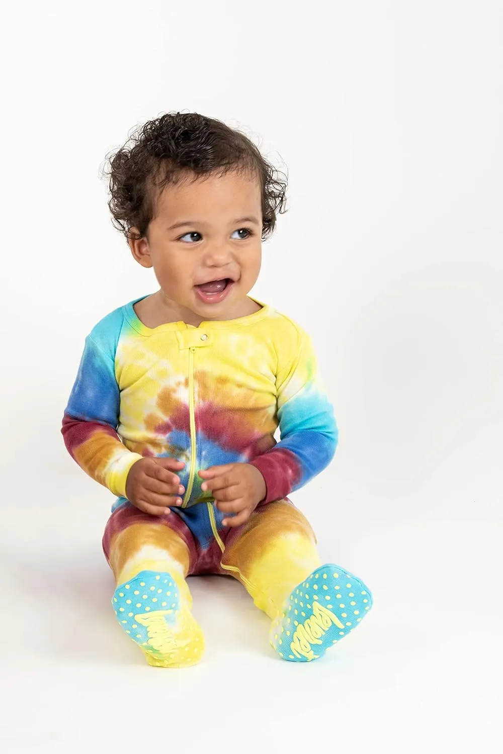 Leveret Kids & Toddler Footed Pajamas Boys Girls 100% Cotton Tie Dye (Size 3 Months-5 Years)